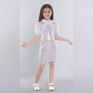 Elegant Silver Kids Formal Dress